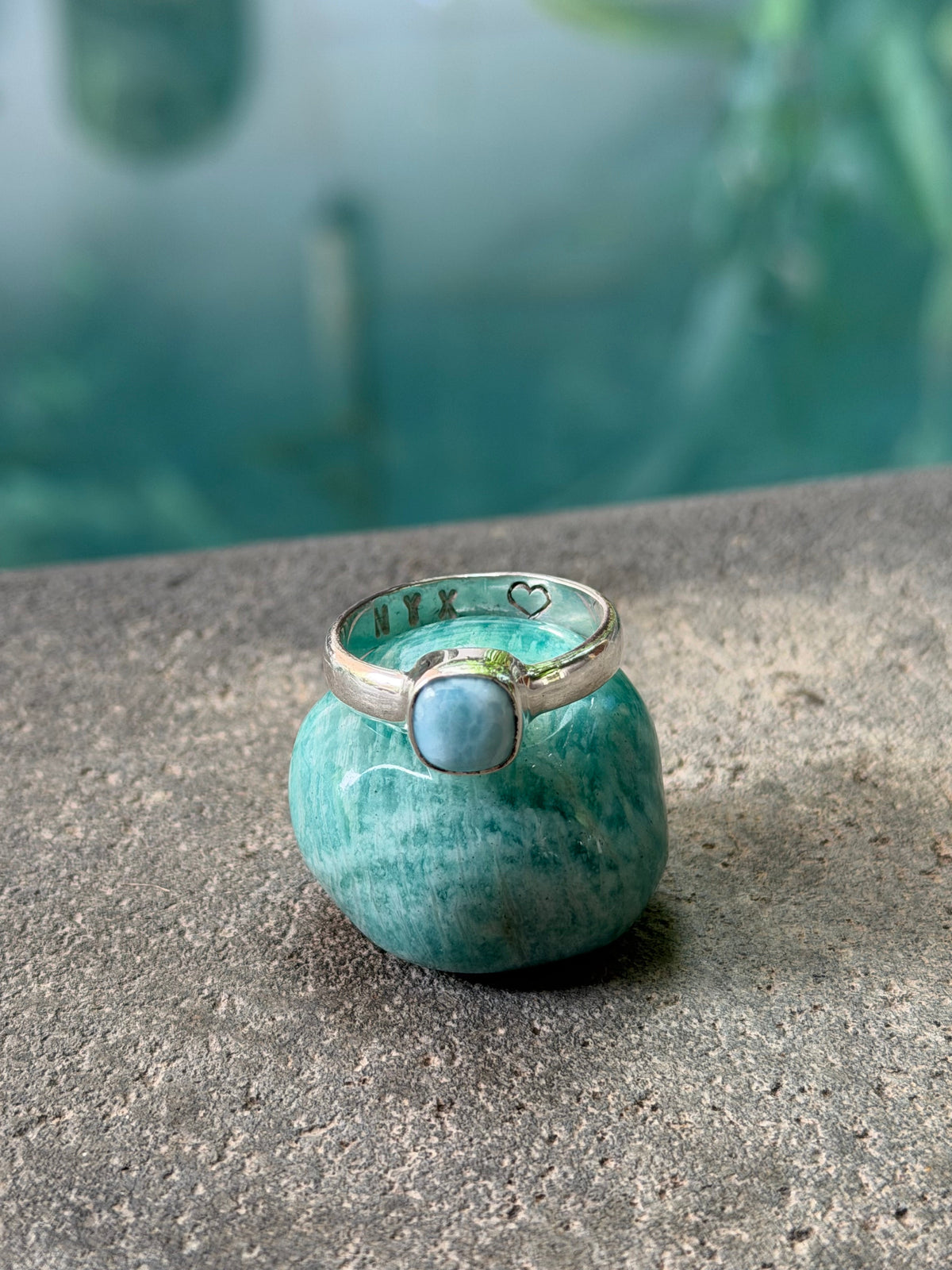 NYX Larimar Ring — Calm Strength